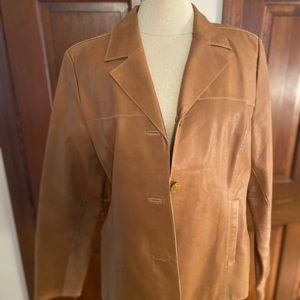 Camel color leather jacket